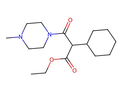 Ethyl 2-cyclohexyl-3-(4-methylpiperazin-1-yl)-3-oxopropanoate structure