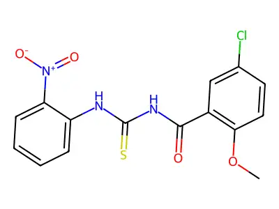 5-chloro-2-methoxy-N-[(2-nitrophenyl)carbamothioyl]benzamide structure