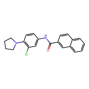 N-(3-chloro-4-pyrrolidin-1-ylphenyl)naphthalene-2-carboxamide structure