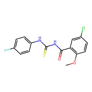 5-chloro-N-[(4-fluorophenyl)carbamothioyl]-2-methoxybenzamide structure