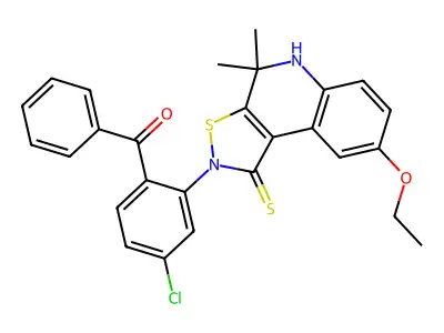 (4-chloro-2-(8-(ethyloxy)-4,4-dimethyl-1-thioxo-4,5-dihydroisothiazolo[5,4-c]quinolin-2(1H)-yl)phenyl)(phenyl)methanone structure