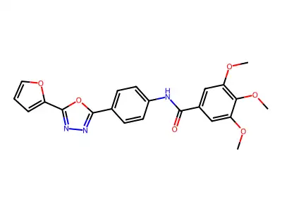 N-[4-(5-Furan-2-yl-[1,3,4]oxadiazol-2-yl)-phenyl]-3,4,5-trimethoxy-benzamide structure