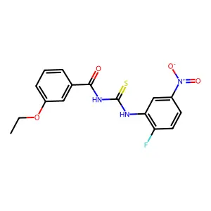 3-ethoxy-N-[(2-fluoro-5-nitrophenyl)carbamothioyl]benzamide structure