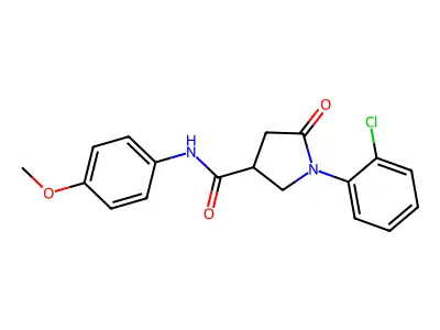 1-(2-chlorophenyl)-N-(4-methoxyphenyl)-5-oxopyrrolidine-3-carboxamide structure