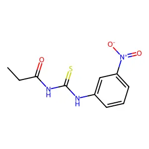 N-[(3-nitrophenyl)carbamothioyl]propanamide structure