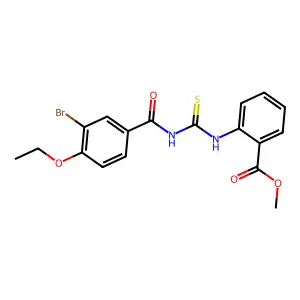Methyl 2-({[(3-bromo-4-ethoxyphenyl)carbonyl]carbamothioyl}amino)benzoate structure