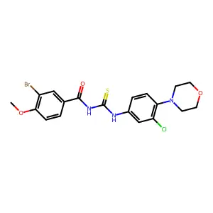 3-bromo-N-[(3-chloro-4-morpholin-4-ylphenyl)carbamothioyl]-4-methoxybenzamide structure