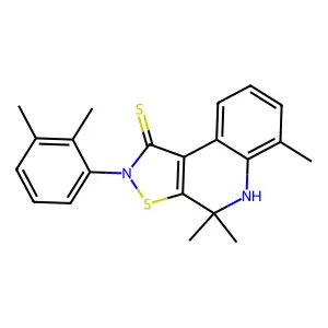 2-(2,3-dimethylphenyl)-4,4,6-trimethyl-4,5-dihydroisothiazolo[5,4-c]quinoline-1(2H)-thione structure