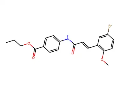 propyl 4-{[(2E)-3-(5-bromo-2-methoxyphenyl)prop-2-enoyl]amino}benzoate structure