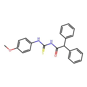 N-[(4-methoxyphenyl)carbamothioyl]-2,2-diphenylacetamide structure