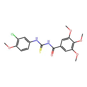 N-[(3-chloro-4-methoxyphenyl)carbamothioyl]-3,4,5-trimethoxybenzamide structure