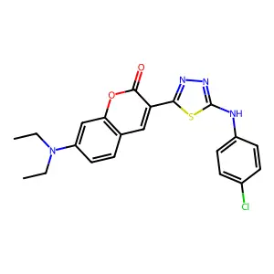 3-[5-(4-Chloroanilino)-1,3,4-thiadiazol-2-yl]-7-(diethylamino)chromen-2-one structure
