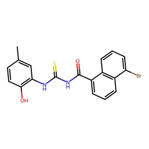 5-bromo-N-[(2-hydroxy-5-methylphenyl)carbamothioyl]naphthalene-1-carboxamide structure