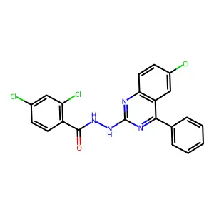 2,4-dichloro-N'-(6-chloro-4-phenylquinazolin-2-yl)benzohydrazide structure