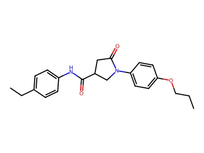 N-(4-ethylphenyl)-5-oxo-1-(4-propoxyphenyl)pyrrolidine-3-carboxamide structure