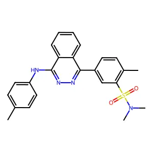 N,N,2-trimethyl-5-[4-(4-methylanilino)phthalazin-1-yl]benzenesulfonamide structure