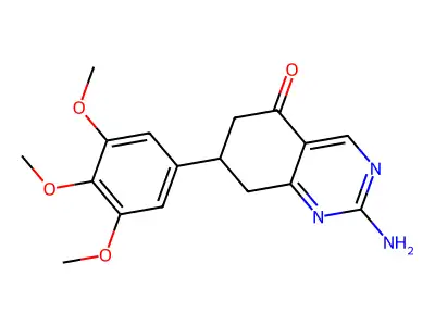 2-amino-7-(3,4,5-trimethoxyphenyl)-7,8-dihydroquinazolin-5(6H)-one structure