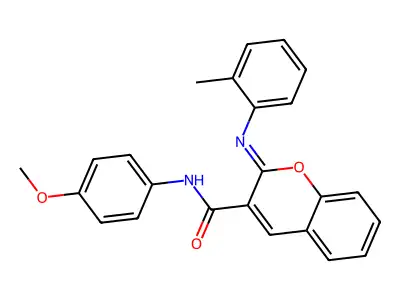 (2Z)-N-(4-methoxyphenyl)-2-[(2-methylphenyl)imino]-2H-chromene-3-carboxamide structure