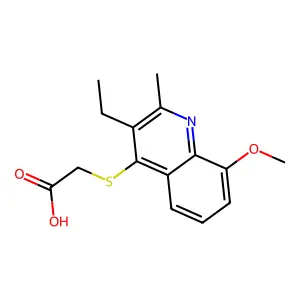 [(3-Ethyl-8-methoxy-2-methylquinolin-4-yl)sulfanyl]acetic acid structure
