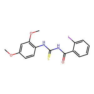 N-[(2,4-dimethoxyphenyl)carbamothioyl]-2-iodobenzamide structure