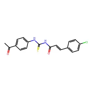 (E)-N-[(4-acetylphenyl)carbamothioyl]-3-(4-chlorophenyl)prop-2-enamide structure
