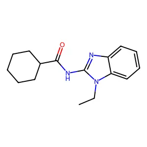 N-(1-ethylbenzimidazol-2-yl)cyclohexanecarboxamide structure