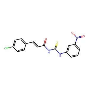 (E)-3-(4-chlorophenyl)-N-[(3-nitrophenyl)carbamothioyl]prop-2-enamide structure