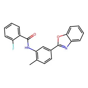 N-[5-(1,3-benzoxazol-2-yl)-2-methylphenyl]-2-fluorobenzamide structure