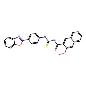 N-[[4-(1,3-benzoxazol-2-yl)phenyl]carbamothioyl]-3-methoxynaphthalene-2-carboxamide structure