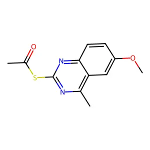 S-(6-methoxy-4-methylquinazolin-2-yl) ethanethioate structure