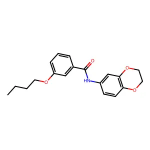 3-butoxy-N-(2,3-dihydro-1,4-benzodioxin-6-yl)benzamide structure