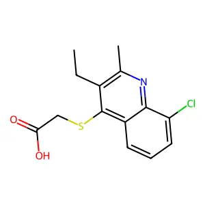 [(8-Chloro-3-ethyl-2-methylquinolin-4-yl)sulfanyl]acetic acid structure