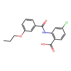 4-Chloro-2-{[(3-propoxyphenyl)carbonyl]amino}benzoic acid structure