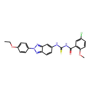 5-chloro-N-[[2-(4-ethoxyphenyl)benzotriazol-5-yl]carbamothioyl]-2-methoxybenzamide structure