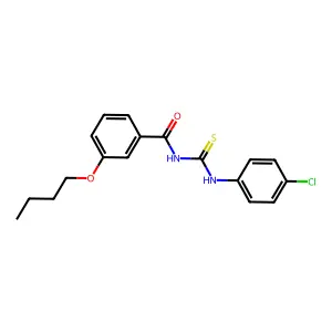 3-butoxy-N-[(4-chlorophenyl)carbamothioyl]benzamide structure