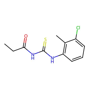 N-[(3-chloro-2-methylphenyl)carbamothioyl]propanamide structure