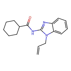 N-(1-prop-2-enylbenzimidazol-2-yl)cyclohexanecarboxamide structure