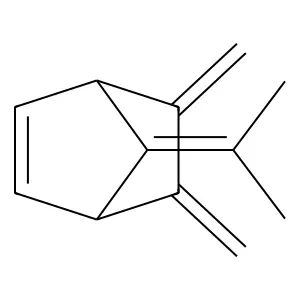 Bicyclo(2.2.1)hept-2-ene, 5,6-bis(methylene)-7-(1-methylethylidene)- structure