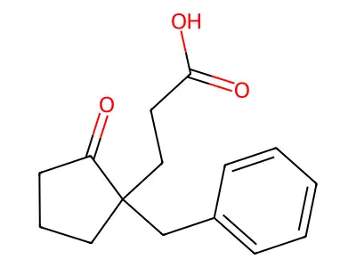 3-(1-Benzyl-2-oxocyclopentyl)propanoic acid structure