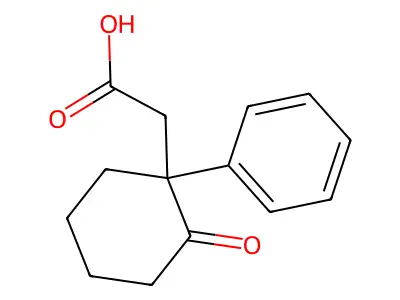 (2-Oxo-1-phenylcyclohexyl)acetic acid structure