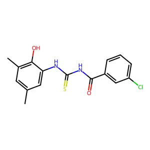 3-chloro-N-[(2-hydroxy-3,5-dimethylphenyl)carbamothioyl]benzamide structure