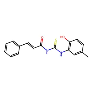 (E)-N-[(2-hydroxy-5-methylphenyl)carbamothioyl]-3-phenylprop-2-enamide structure