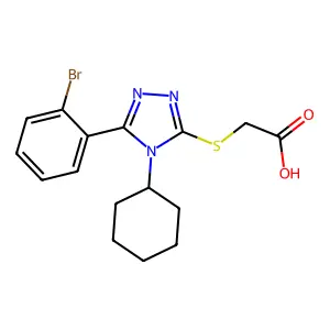 {[5-(2-bromophenyl)-4-cyclohexyl-4H-1,2,4-triazol-3-yl]sulfanyl}acetic acid structure