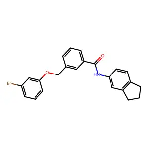 3-[(3-bromophenoxy)methyl]-N-(2,3-dihydro-1H-inden-5-yl)benzamide structure