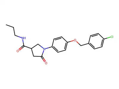 1-{4-[(4-chlorobenzyl)oxy]phenyl}-5-oxo-N-propylpyrrolidine-3-carboxamide structure