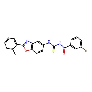 3-bromo-N-[[2-(2-methylphenyl)-1,3-benzoxazol-5-yl]carbamothioyl]benzamide structure