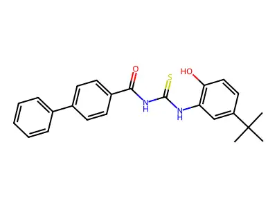 N-[(5-tert-butyl-2-hydroxyphenyl)carbamothioyl]-4-phenylbenzamide structure