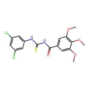 N-[(3,5-dichlorophenyl)carbamothioyl]-3,4,5-trimethoxybenzamide structure