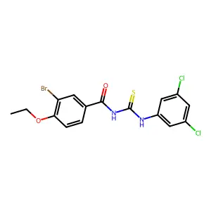 3-bromo-N-[(3,5-dichlorophenyl)carbamothioyl]-4-ethoxybenzamide structure
