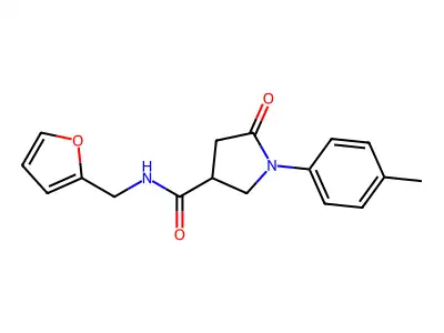 N-(furan-2-ylmethyl)-1-(4-methylphenyl)-5-oxopyrrolidine-3-carboxamide structure